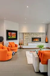 Living Room Design Photo Orange