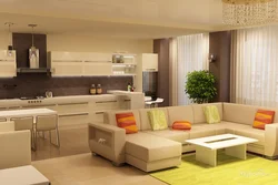 Interiors Of Living Rooms With Kitchen 4 By 8