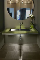Встроенная раковина в ванной комнате фото