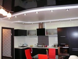 Two-tier ceiling in the kitchen photo