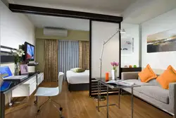 Bedroom area in studio design