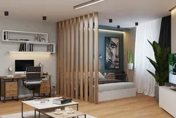 Bedroom design divided into two rooms