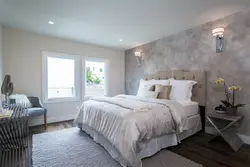 Decorative plaster in the bedroom design photo