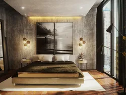 Decorative plaster in the bedroom design photo