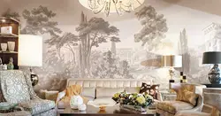 Fresco On The Wall In The Living Room In A Modern Style Photo