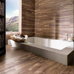 Bathroom design with laminate flooring