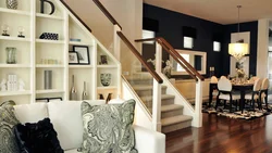 Living room interior with stairs to the second