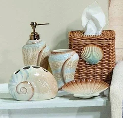 Shells in the bathroom interior