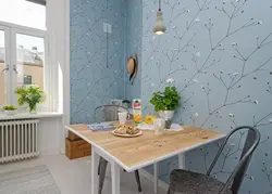Акцентная стена в интерьере кухни фото