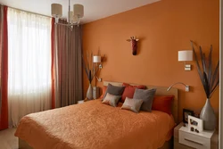 Аранжавы колер у інтэр'еры спальні