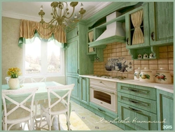 Кухня прованс зеленая фото
