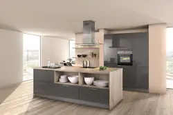 Сочетание серого цвета с бежевым в интерьере кухни фото