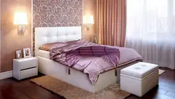 Оформление зоны кровати в спальне фото
