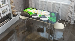 Стеклянные столы для кухни раздвижные для кухни фото