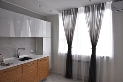 Floor-length curtains for the kitchen photo