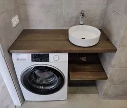 Машинка стиральная под раковиной в ванной дизайн