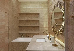Дизайн полок в ванной комнате из плитки фото