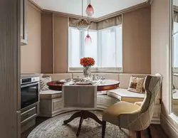 Kitchen with bay window p44t in a two-room apartment design photo 13