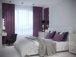 Curtain design for bedroom with white furniture