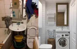 Bathroom in Khrushchev before and after photos