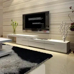 Long Modern TV Stand Photo In The Living Room Interior