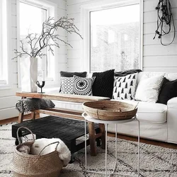 Hygge style in the living room interior