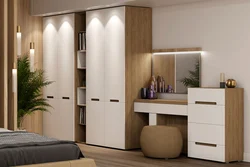 Bedroom set for a small bedroom with a wardrobe and chest of drawers photo