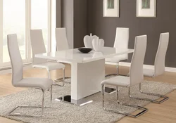 Modern dining table in the living room photo