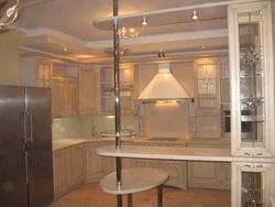 Modern kitchens with a breakfast bar and a window photo