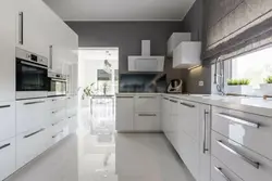 Кухня в бело серых тонах в современном стиле фото
