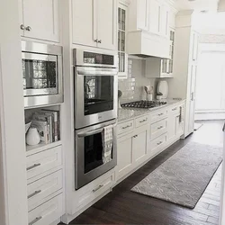 Kitchen design with white appliances