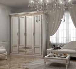 Wardrobe In The Living Room In A Classic Style For Clothes Photo