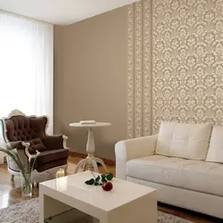 Wallpaper in warm colors for the living room interior