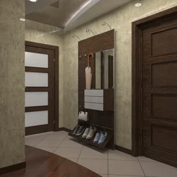 Photo of hallways in the corridor design with dark doors