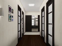 Photo Of Hallways In The Corridor Design With Dark Doors