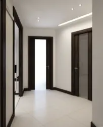 Photo Of Hallways In The Corridor Design With Dark Doors