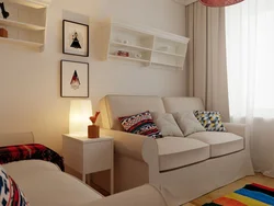 Комната спальня с диваном дизайн интерьера