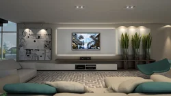 Гостиная с телевизором на стене дизайн фото в интерьере