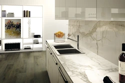 Glossy tiles in the kitchen interior