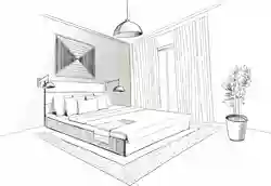 Bedroom photo interior drawing