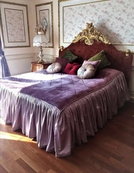 Velvet in the bedroom interior photo