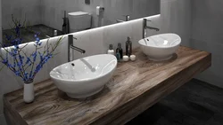 Накладные раковины в интерьере ванной фото