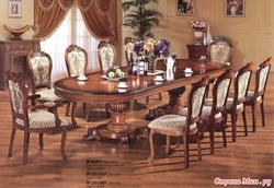 Large dining table in the living room photo