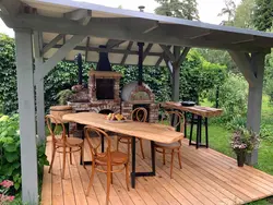 Gazebo for a summer house with a kitchen photo