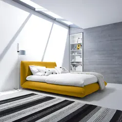 Yellow Bed In The Bedroom Interior Photo