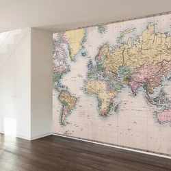 Карта мира на кухне фото