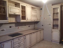 Biscay pine countertop photo in the kitchen interior