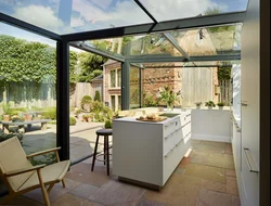 Kitchen verandas to the house photo