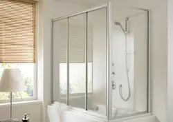 Раздвижные шторы для ванной фото