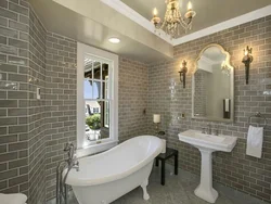 Bathroom design in a brick house